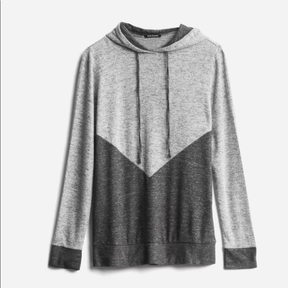 Pink Clover Crystin color block knit pullover hoodie